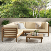 OANA OUTDOOR WOODEN SECTIONAL SET WITH CUSHIONS, BEIGE