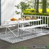 6 Feet Plastic Folding Bench Picnic Camping Dining Seat with Carrying Handle