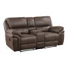 Plush Modern Design Living Room Reclining Loveseat Brown Microfiber Upholstery Solid Wood Frame Furniture 1pc