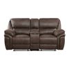 Plush Modern Design Living Room Reclining Loveseat Brown Microfiber Upholstery Solid Wood Frame Furniture 1pc