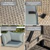 5-Piece Patio Furniture Set, All-Weather Outdoor Conversation Set Sectional Sofa with Water Resistant Grey Thick Cushions