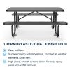 72" Expanded Metal Rectangular Picnic Table, Black